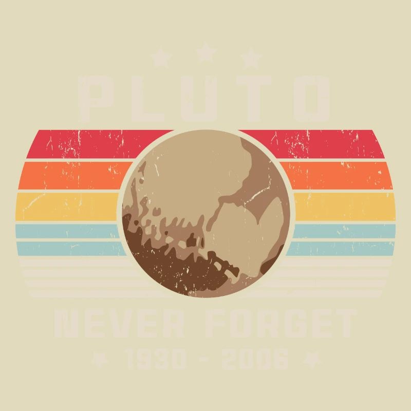 Never Forget Pluto Vintage Funny Retro Space