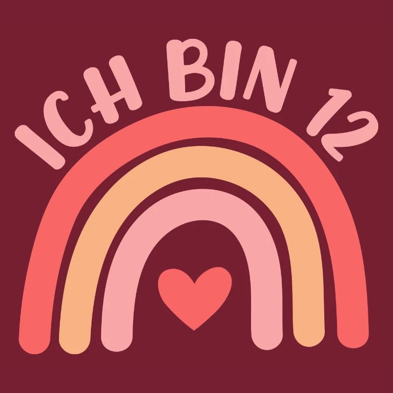 Ich bin 12 niedliche Regenbogen Design Junge Mädch