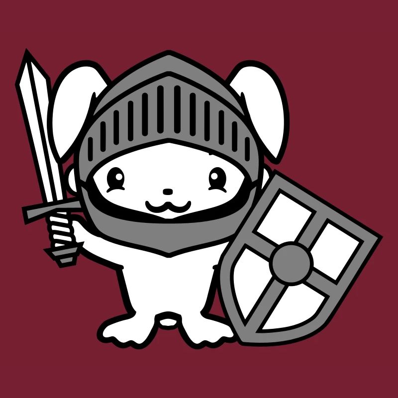 Lapin Chevalier Épée Bouclier Armure Casque Château Héros