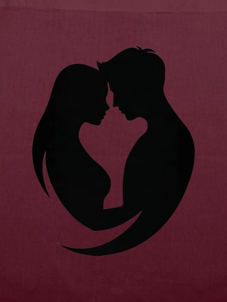 Paar-Silhouetten-Umarmung