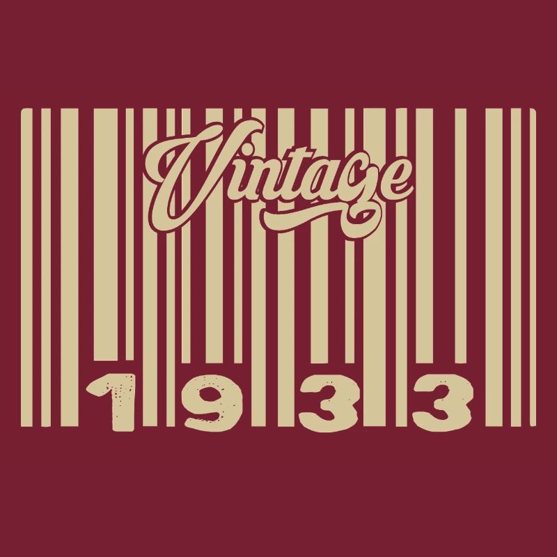 vintage 1933 Code barre 1933: Année 2025.