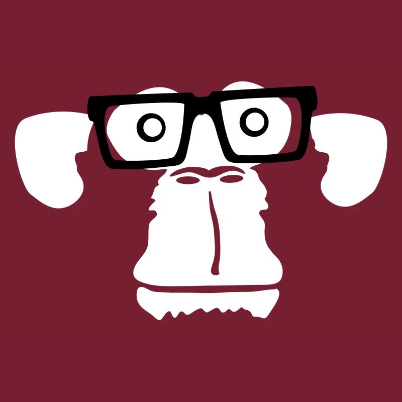 Smart Nerd Monkey Head Horn-Rimmed Glasses Geek Face