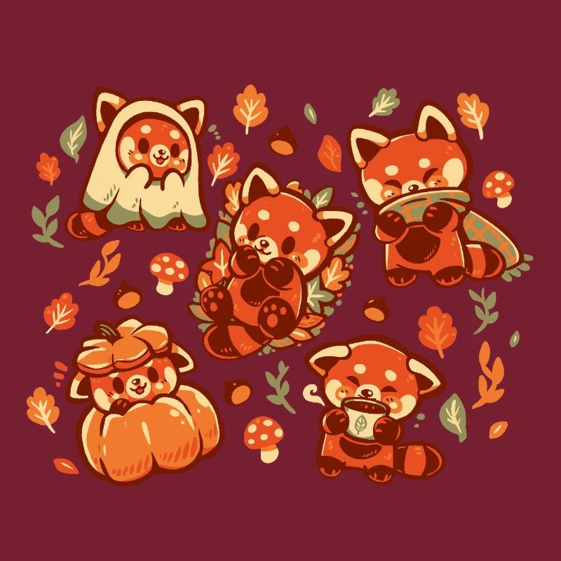 Roter Panda Herbstzeit