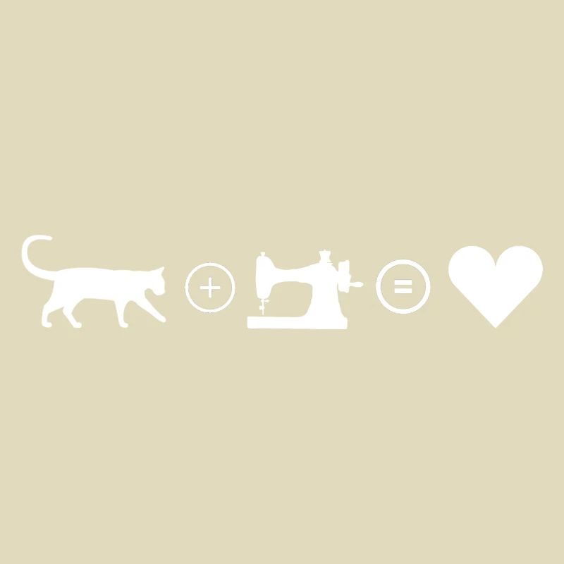 Katze und Nähen ist Liebe, macht glücklich