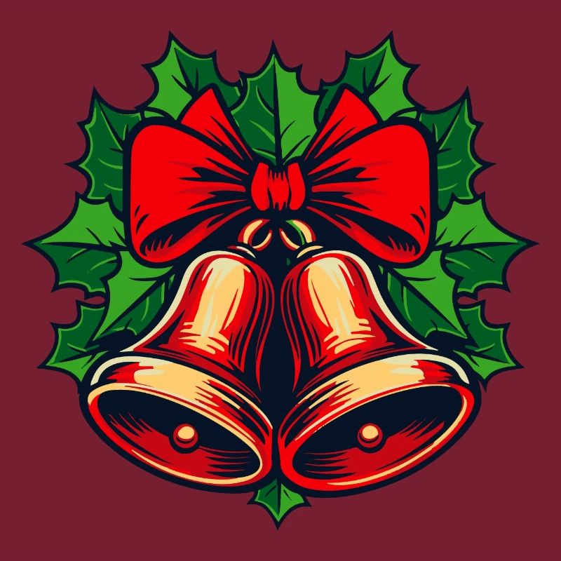 Weihnachtsglocken mit Stechpalme