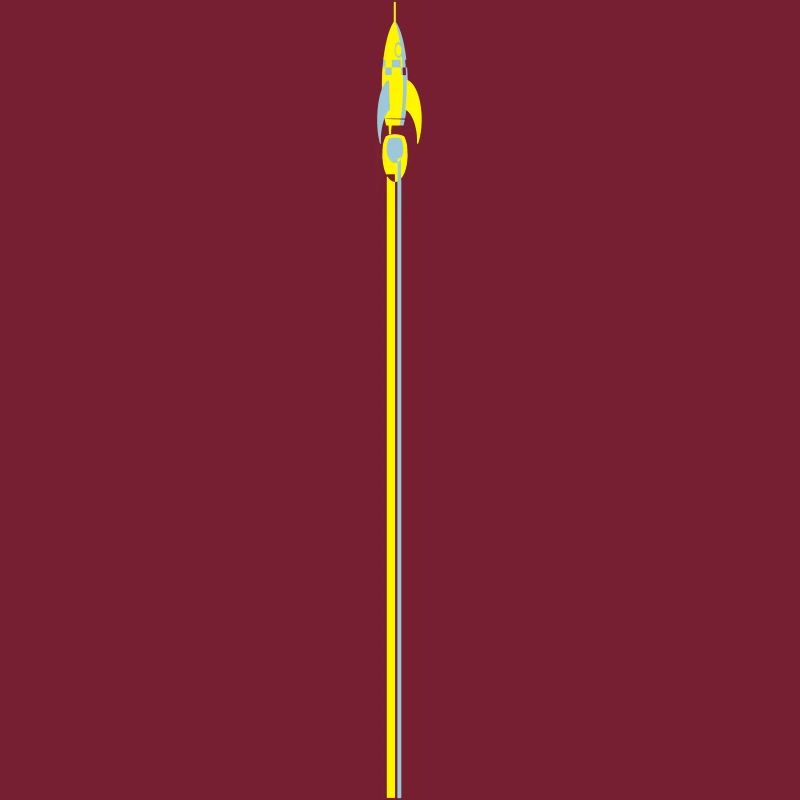 Fusée rétro avec sentier 2c