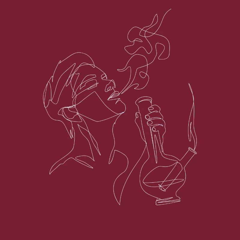 Smoke bong lineart white