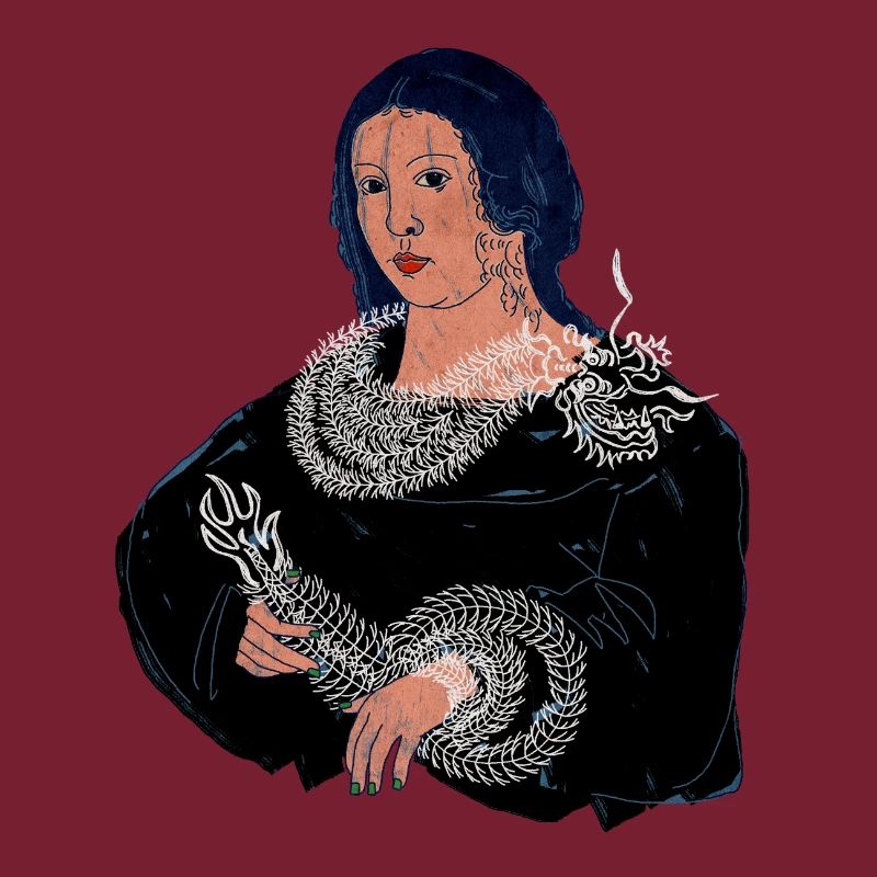 Women's Portrait Mona with Ghosts Dragon