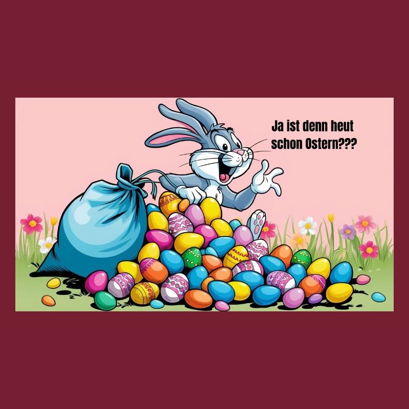 Yes, it's already Easter today - Easter bunny with eggs
