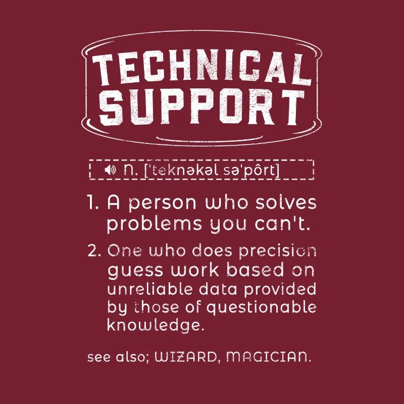 Tech Support Definition Funny Computer Nerd Humor