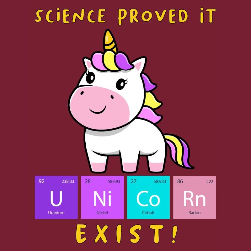 Chemie Elemente Einhorn | Regenbogen Einhorn