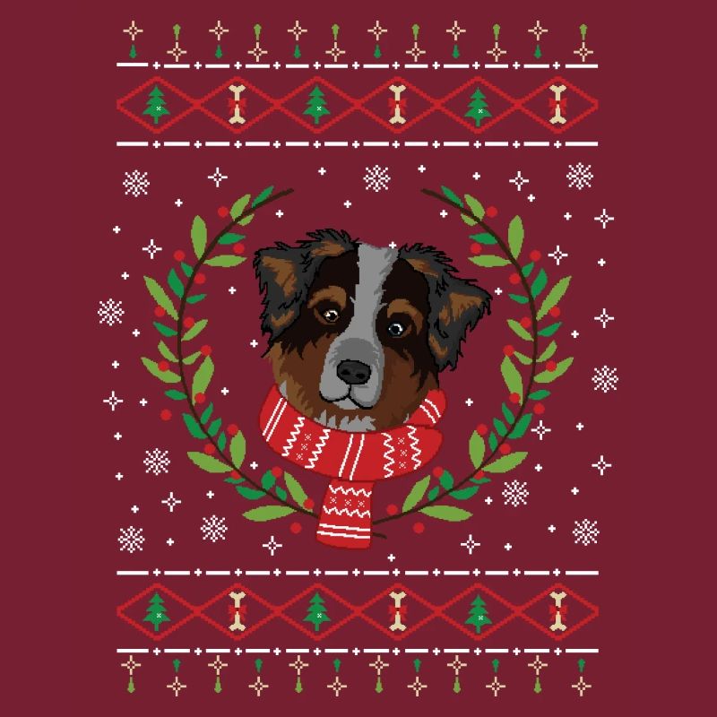 Australian Shepherd hässlicher Weihnachtspullover