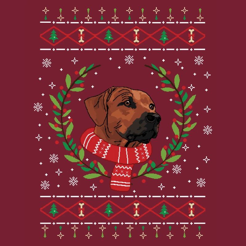 Pull de Noël laid Rhodesian Ridgeback