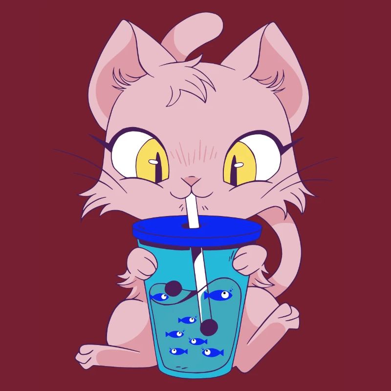 Cat with Fishbubble Tea