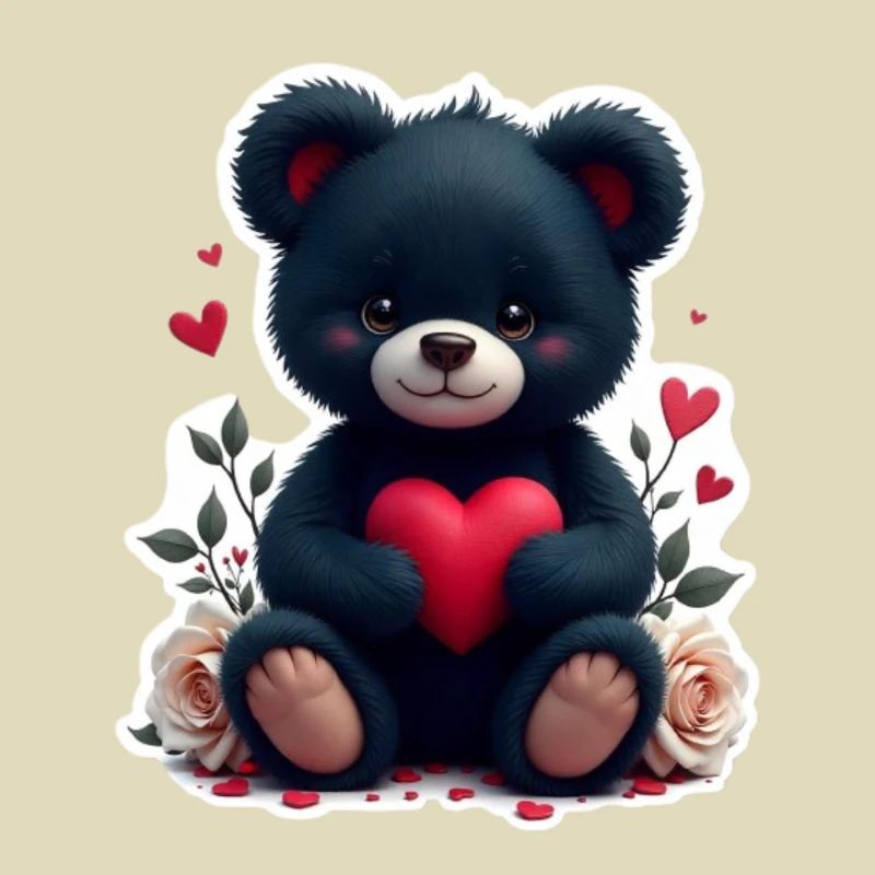 Schwarzer Teddy mit Herz