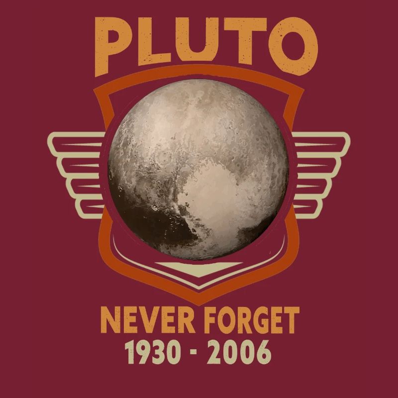 Never Forget Pluto Design Retro Style Funny Space