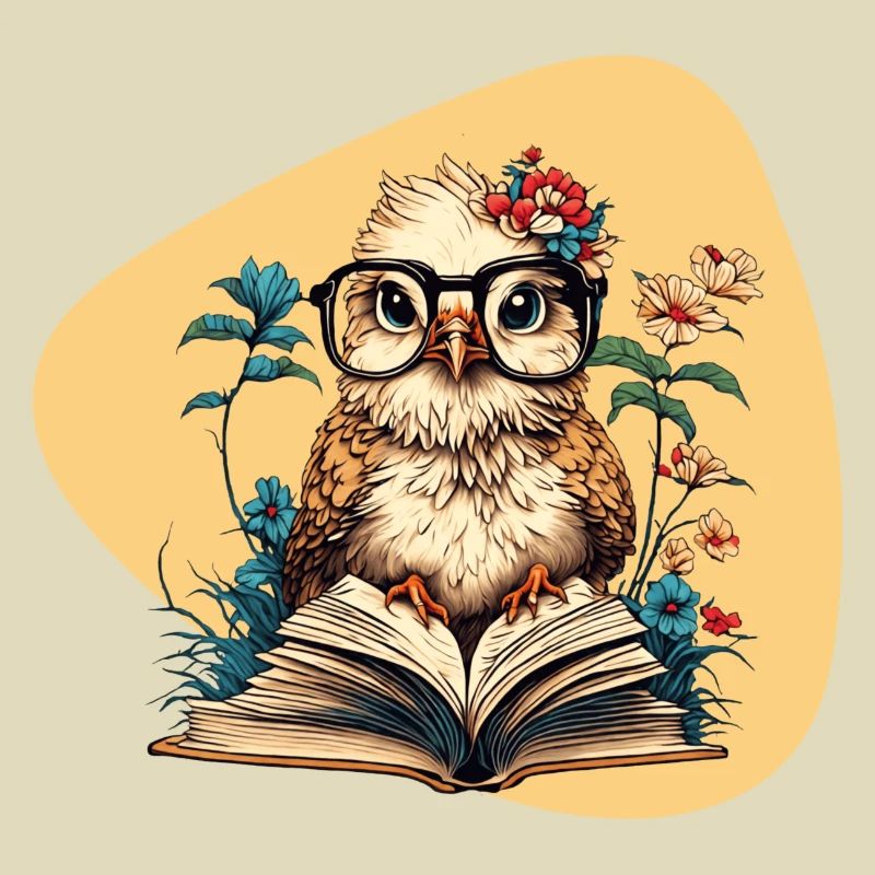 Eule mit Buch