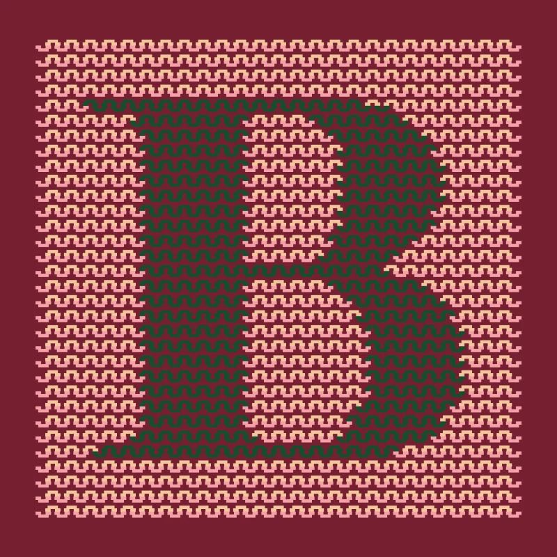 Garn Serif Buchstabe B Grün