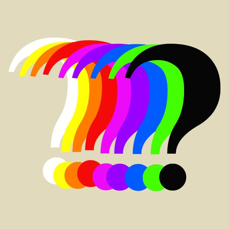 Fragezeichen bunt Regenbogen Farben Geschenkidee