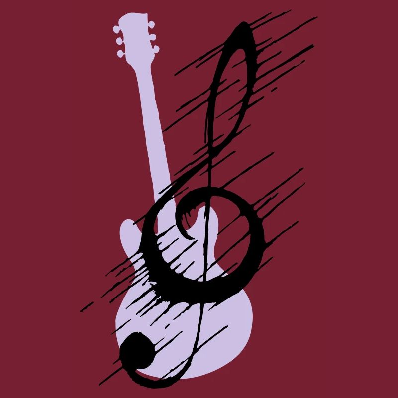 Distorted note key and guitar