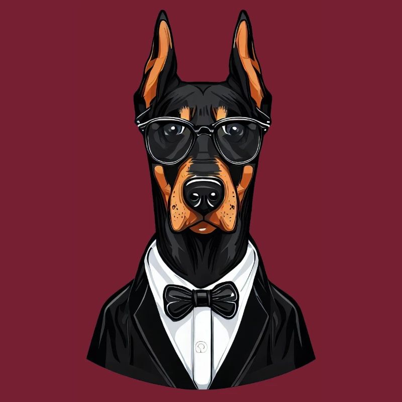 Dobermann im Smoking
