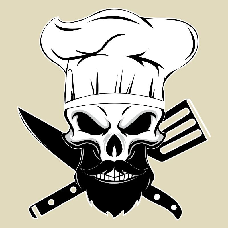 chef beard skeleton chef bearded bone baking