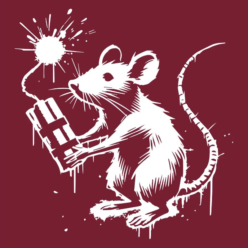 Ratte mit einem Dynamit.