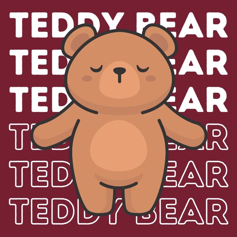 Cozy Teddy Bear Text Pattern