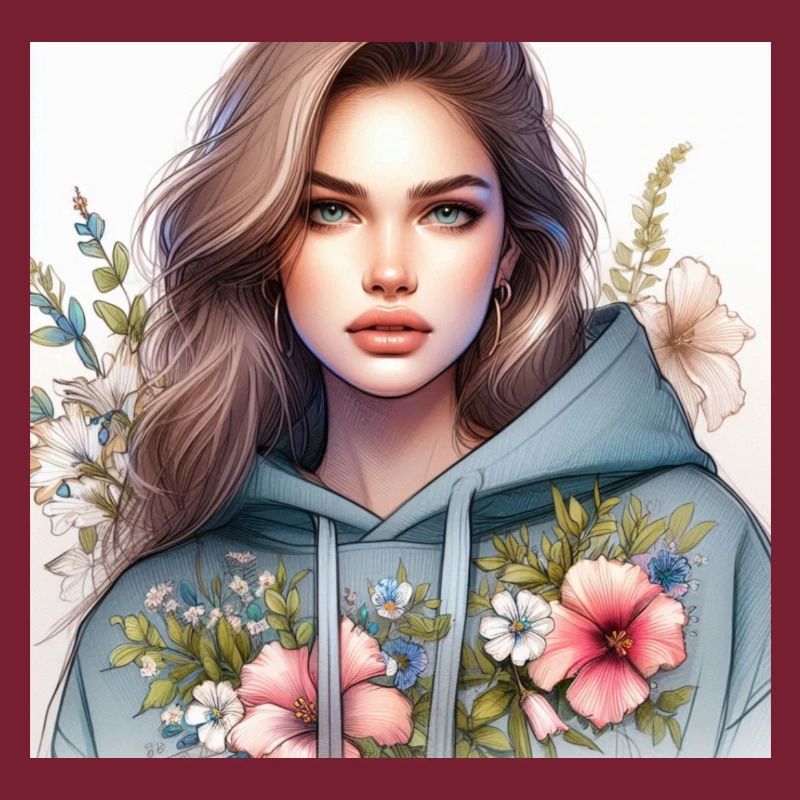 Mädchen im Sweatshirt.