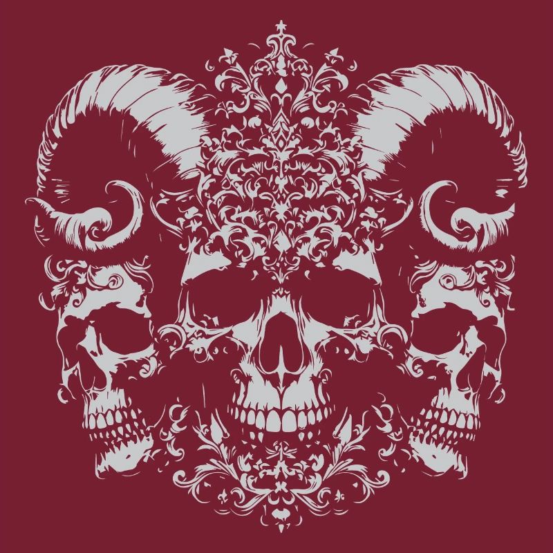 Totenschädel mit Hörnern Barock Design
