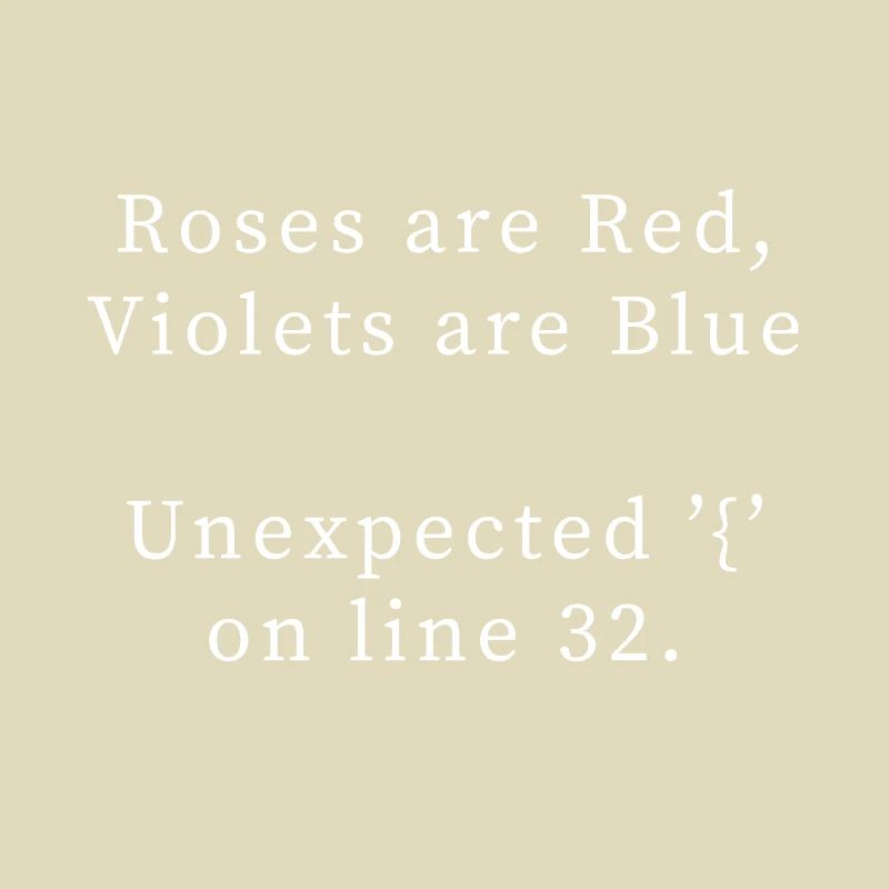 Programmier Gedicht, Bug