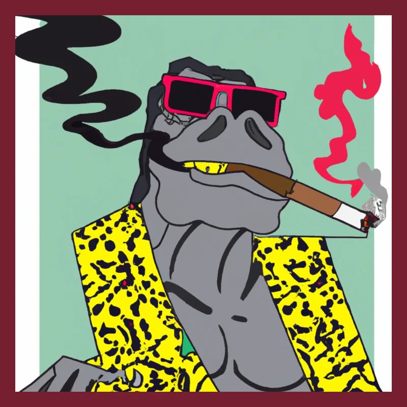 Cooler Dino raucht eine Zigarre Geschenk