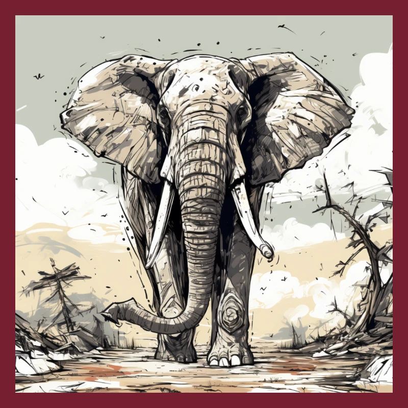 Comic style Elefant