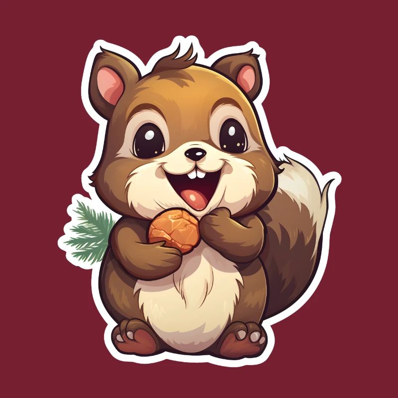 Süßes Eichhörnchen mit Nuss