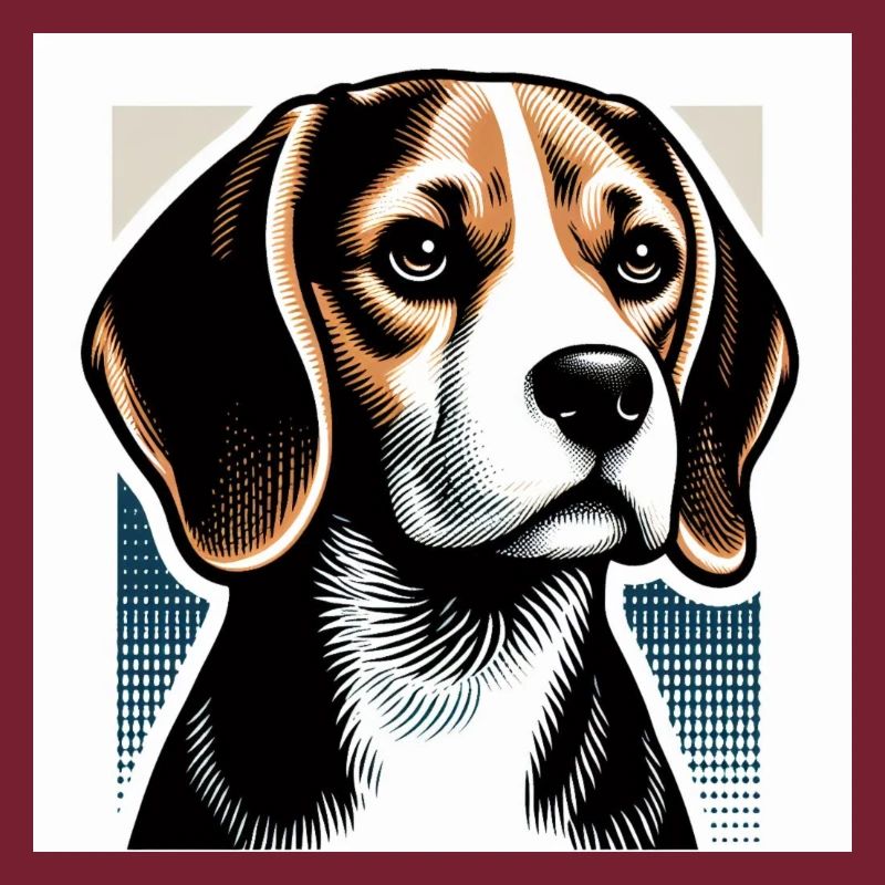 Style vectoriel de risographie Beagle