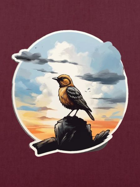 Landschaft Gemälde mit Vogel