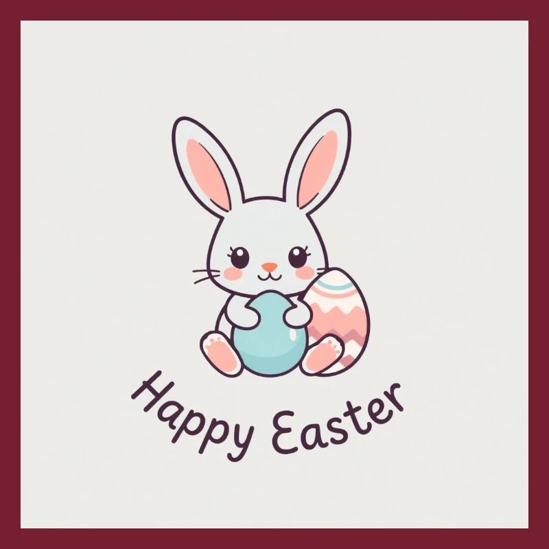 Fröhlicher Hase, bunte Eier