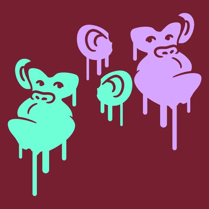 Graffiti Drop Monkey Heads Spray Faces Team