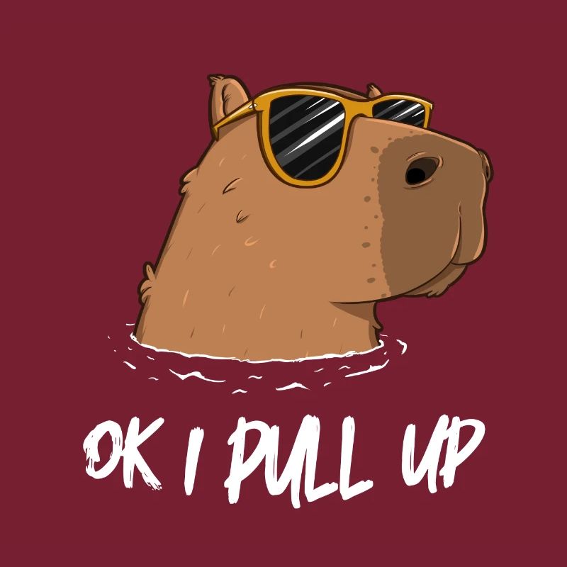 OK I Pull Up Capybara Meme Geschenk Witzig Cartoon