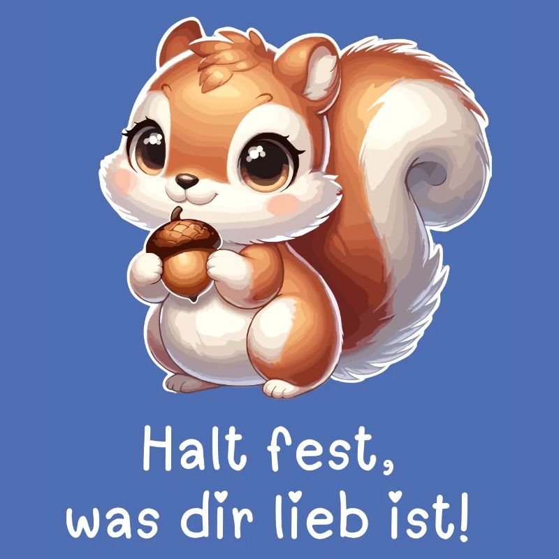 Süßes Eichhörnchen mit einer Nuss in den Händen