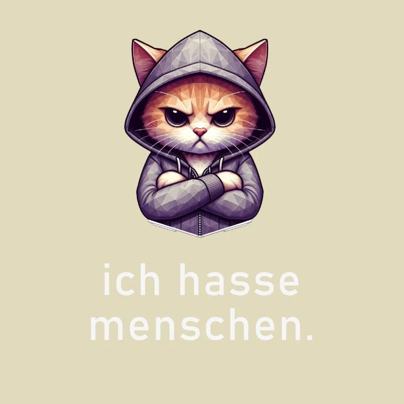 Ich hasse Menschen mit Katzen Polygon