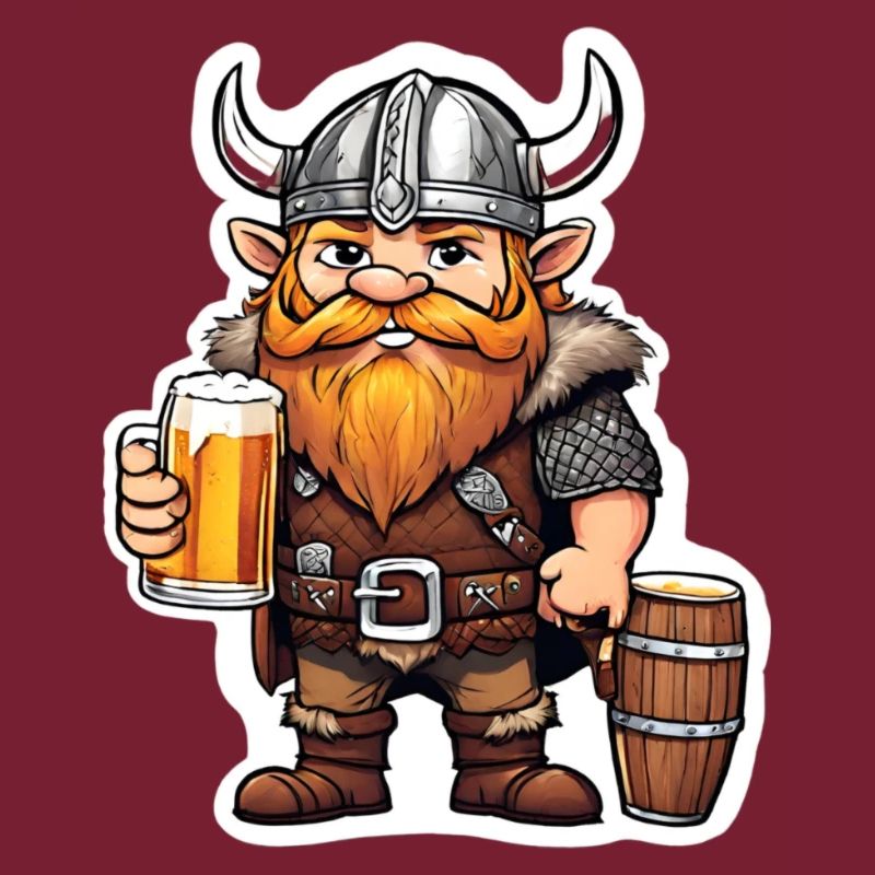 Zwergenkrieger mit Bierkrug Vikinger