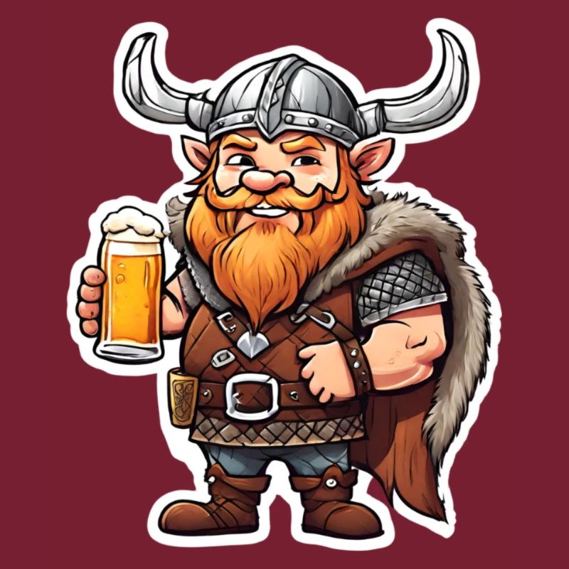 Fröhlicher Wikinger mit Bier