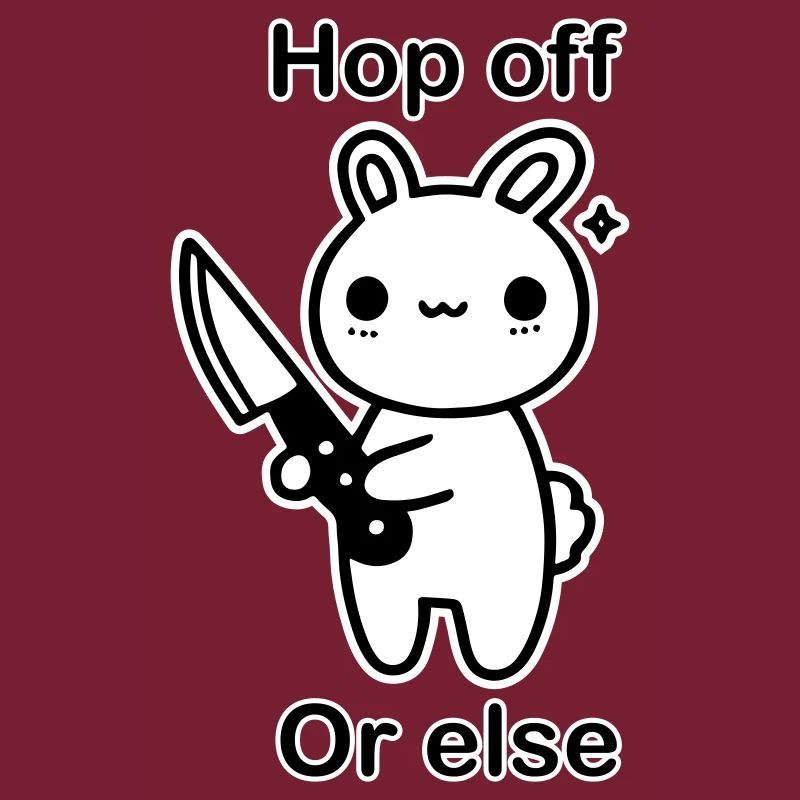 Süßer Hase mit Messer - Hop Off, oder sonst Design