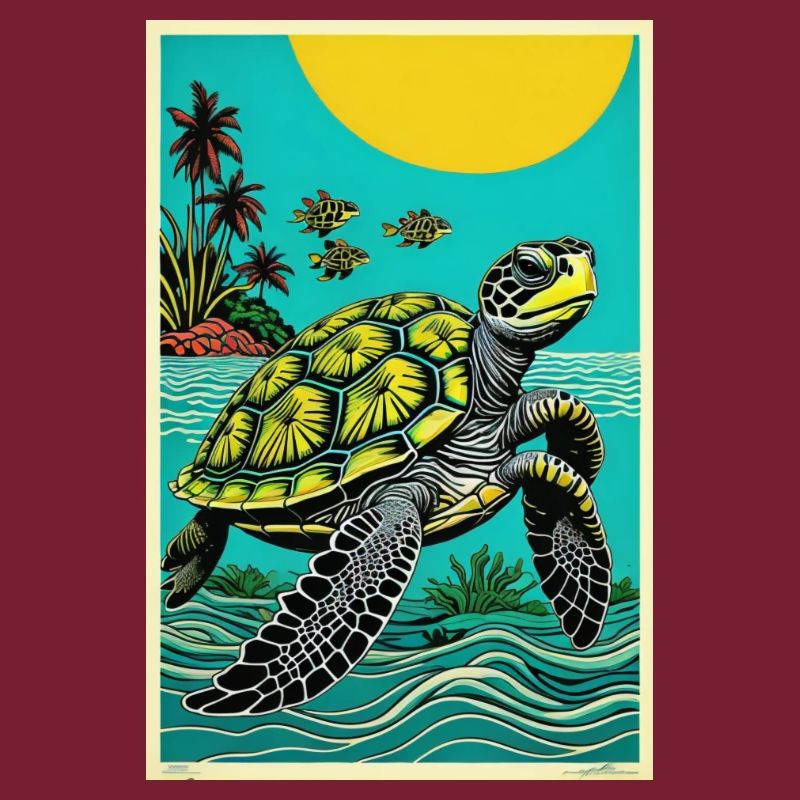 cool turtle retro design