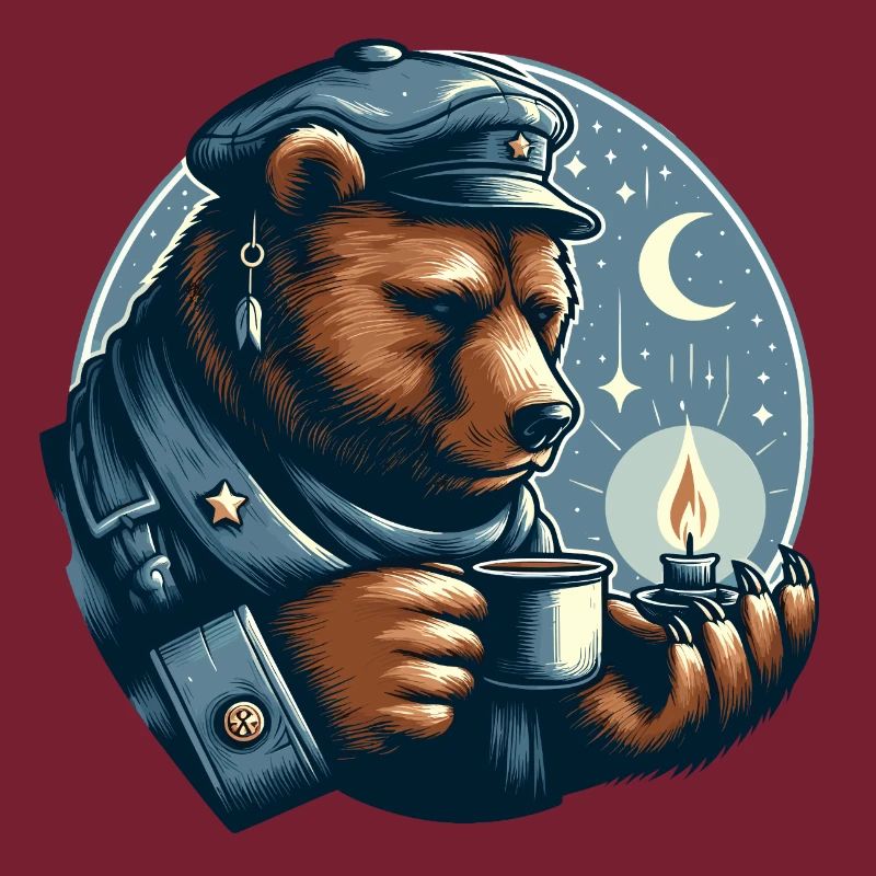 BEAR TEALIGHT MOONLIGHT MARITIME COFFEE TEA NORTH