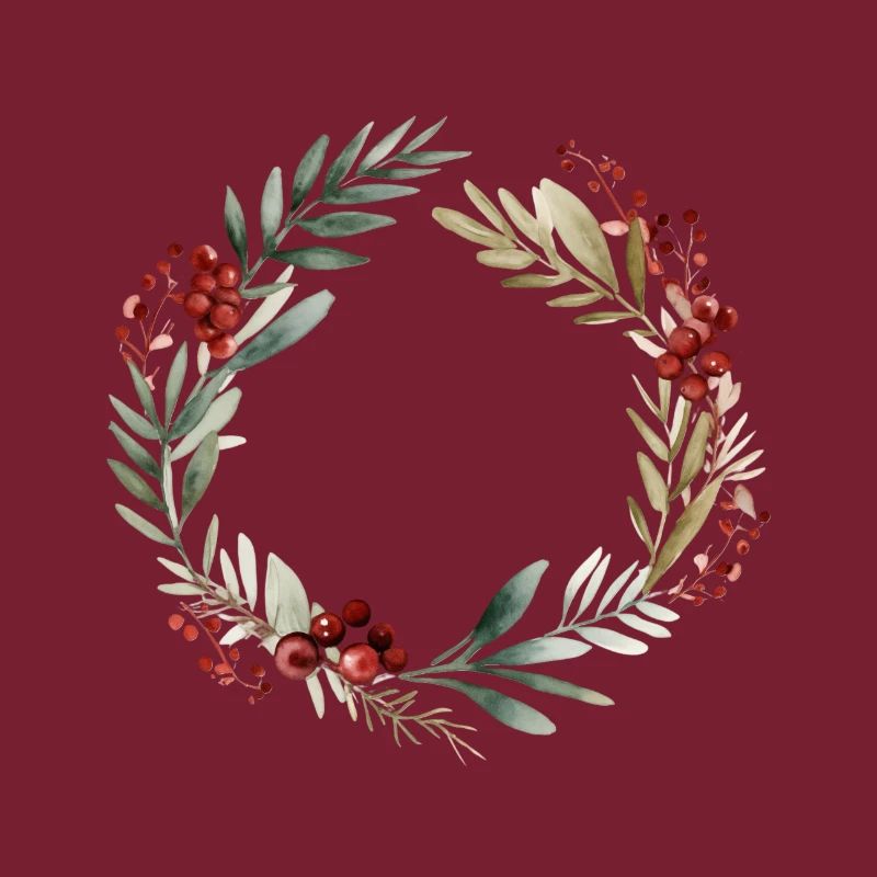 Weihnachtskranz Aquarell
