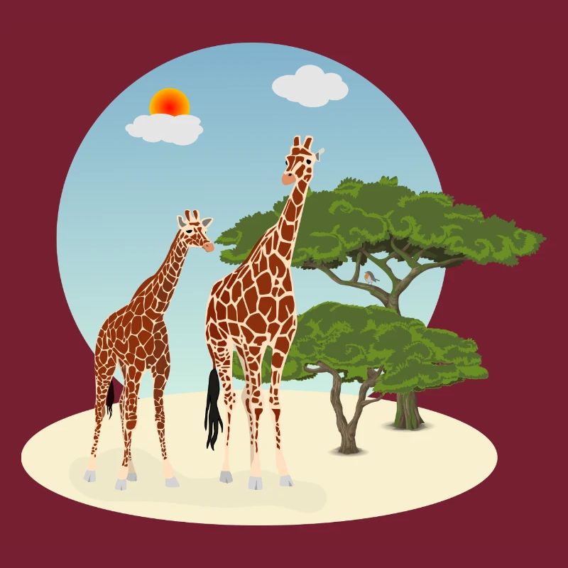 Mutter und Baby Giraffe
