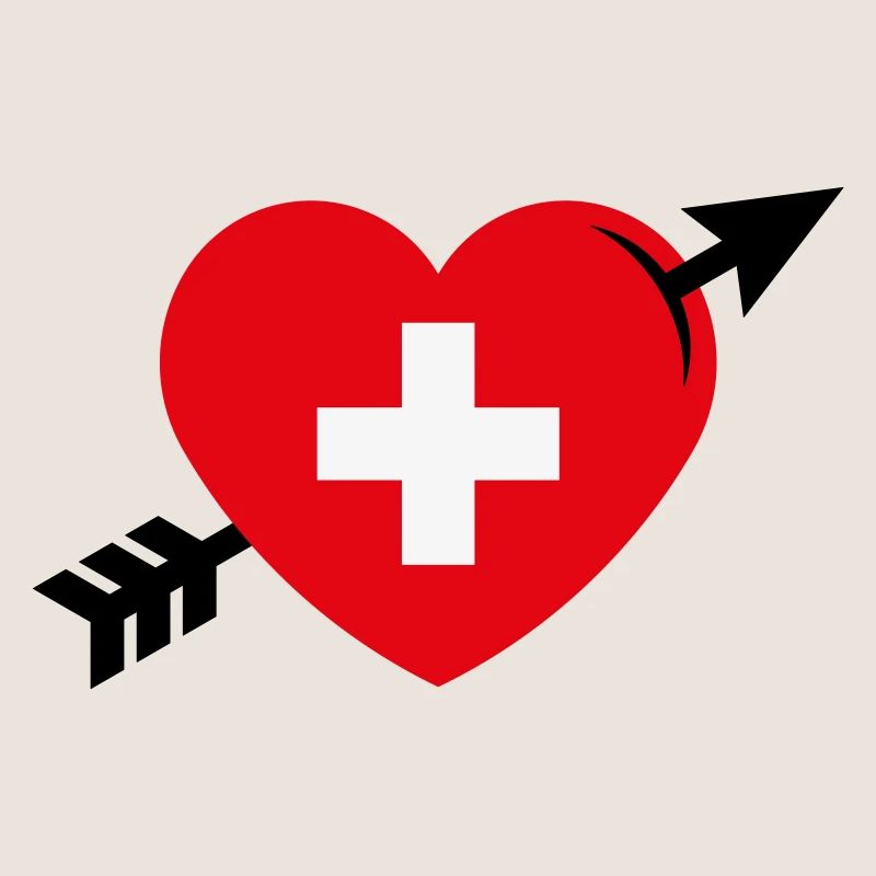 Herz Mit Schweizerkreuz Und Pfeil (Schweiz / 3C)