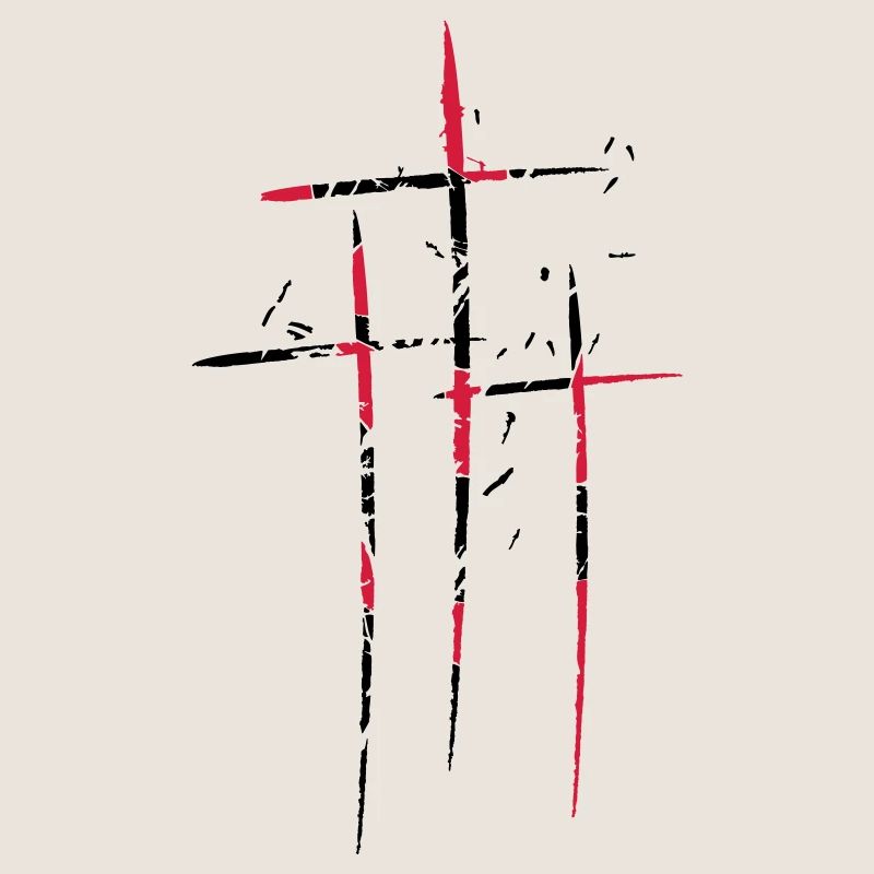 3 crosses design pattern scratch cool old tears br